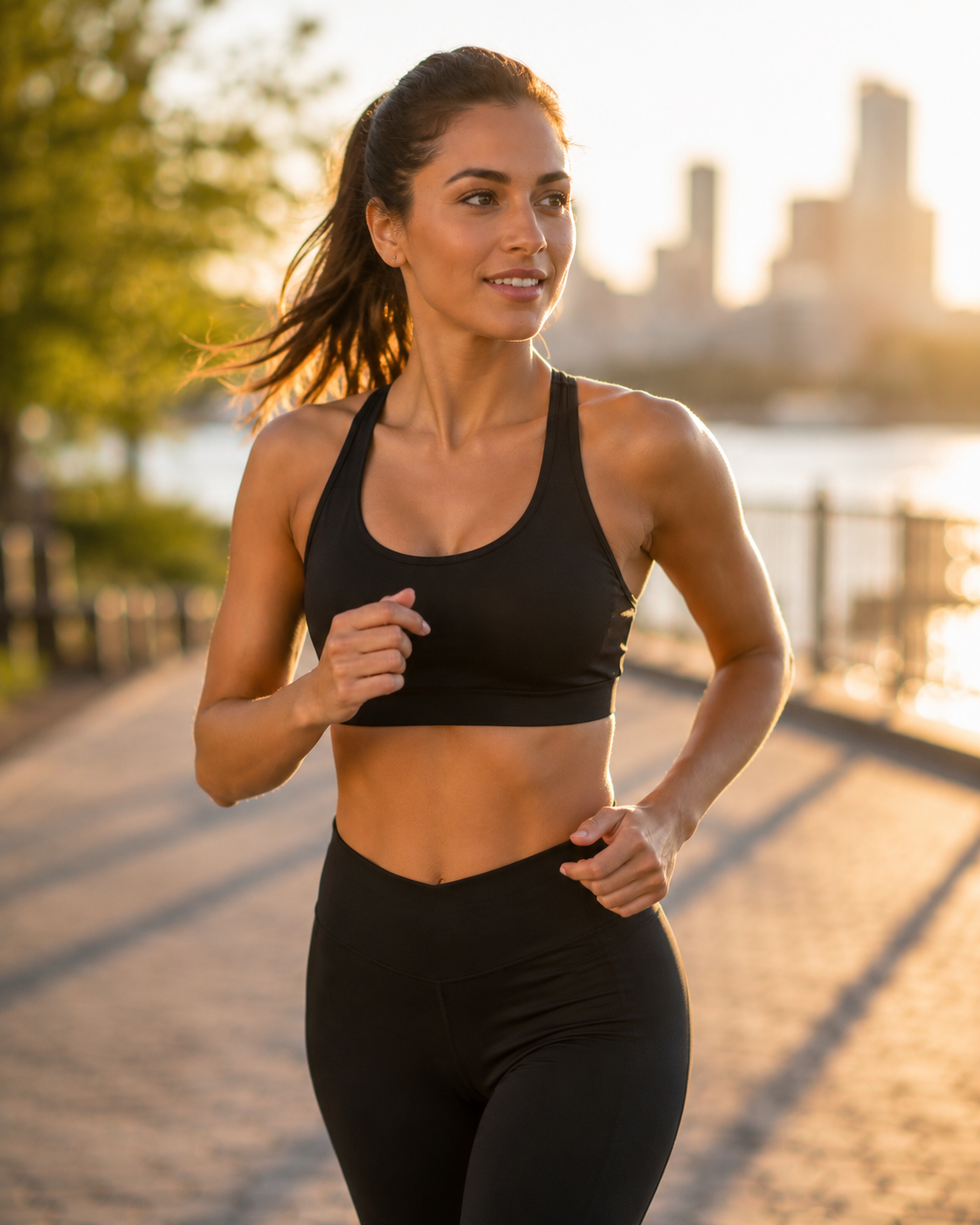 Mujer corriendo al aire libre